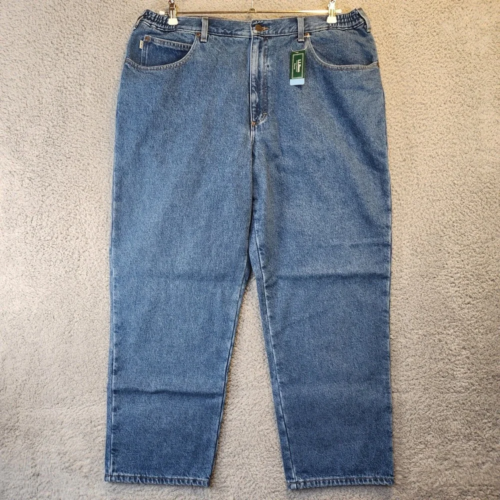 L.L.Bean Comfort Waist Flannel Lined Jeans Mens Size 40x29 Stonewashed Denim NWT